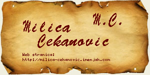 Milica Čekanović vizit kartica
